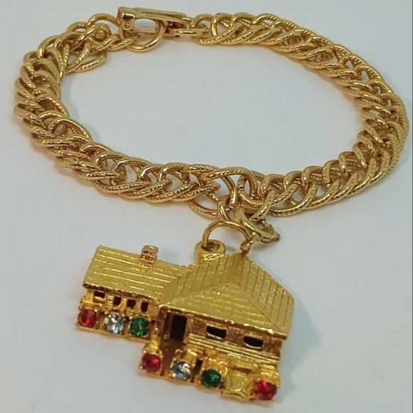 Hobco Jewelry - * Vintage Signed Hobco House Of Borvani New House Real Estate Charm Bracelet